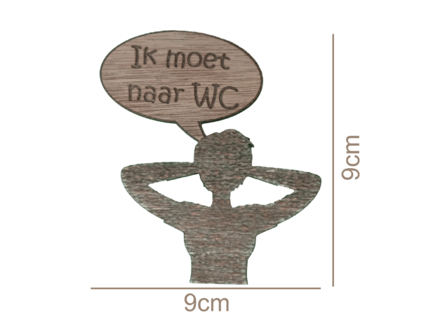 Afmetingen-Houten-WC-Deursticker-Vrouwen Afmetingen-Houten-WC-Deursticker-Vrouwen