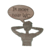 Houten WC Deursticker vrouw