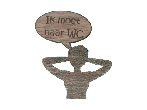 Houten WC Deursticker vrouw