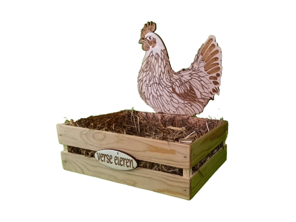 Verse Eieren Houten Kist - Landelijke Decoratie