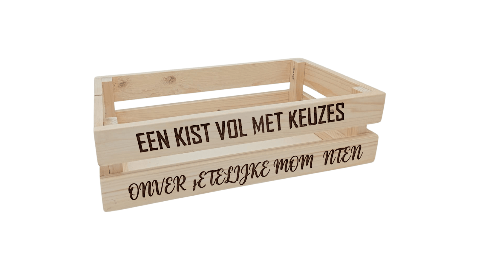 blank kist klein teksten